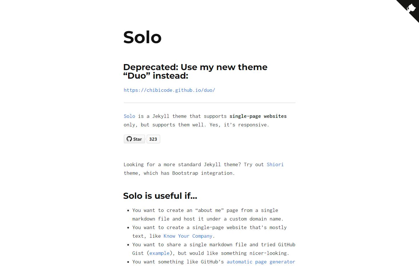 Screenshot Solo (single-page)