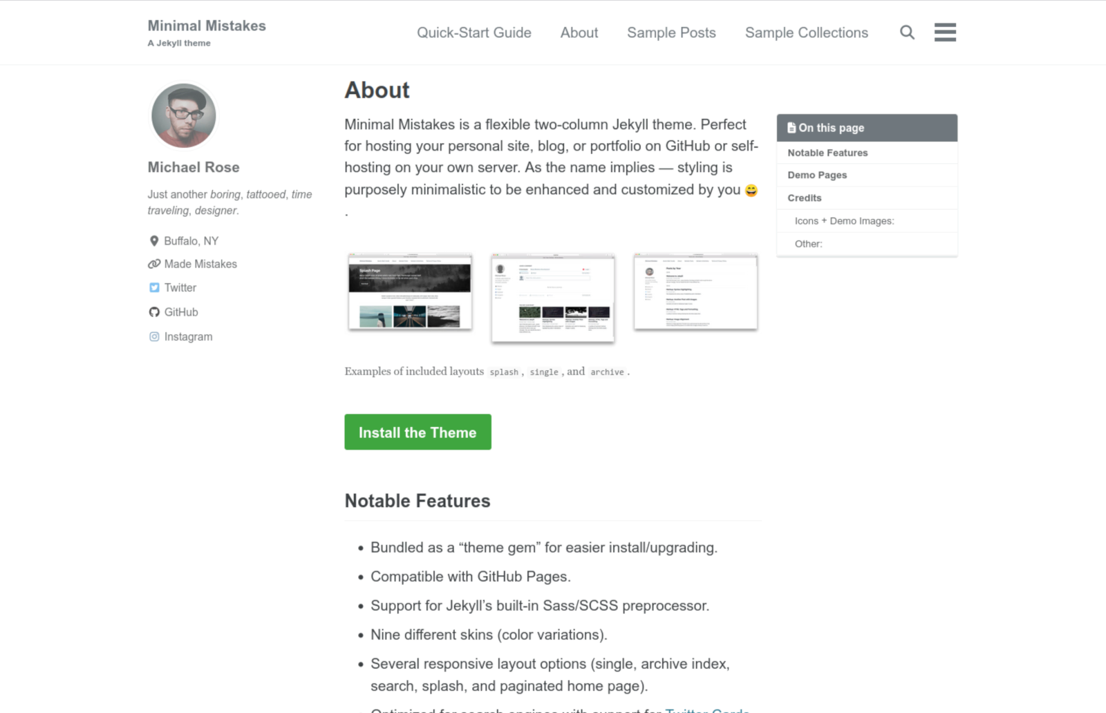 Screenshot Minimal Mistakes