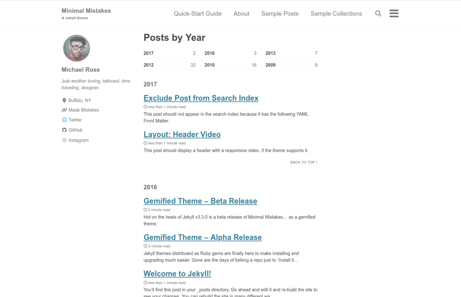 Screenshot Minimal Mistakes