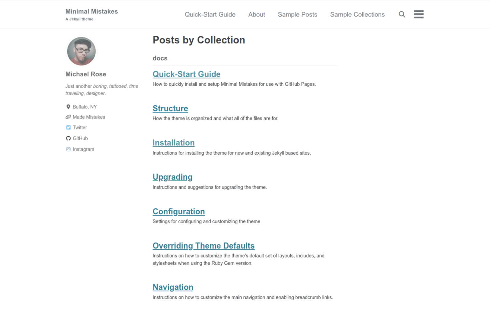 Screenshot Minimal Mistakes