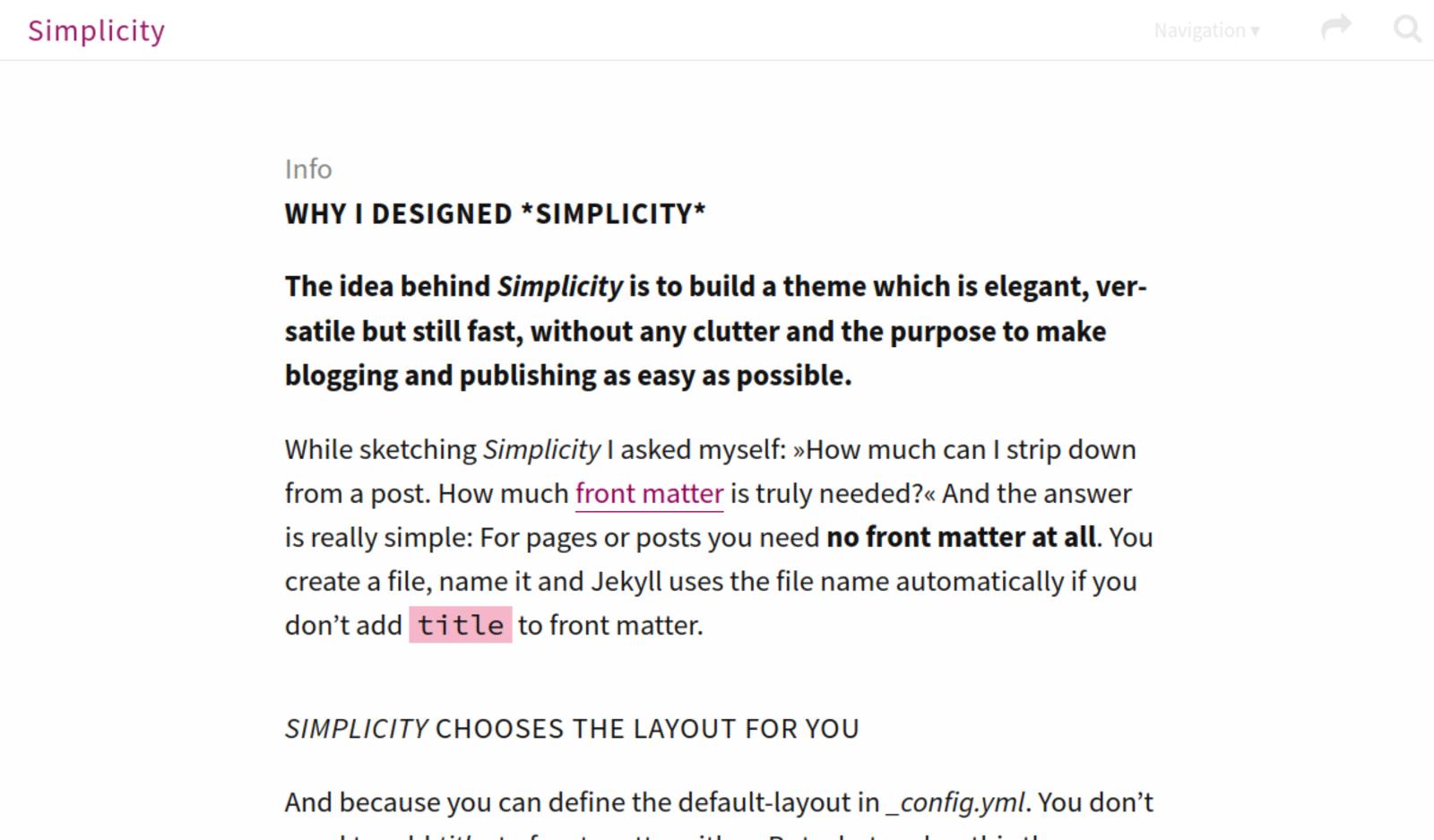 Screenshot Simplicity