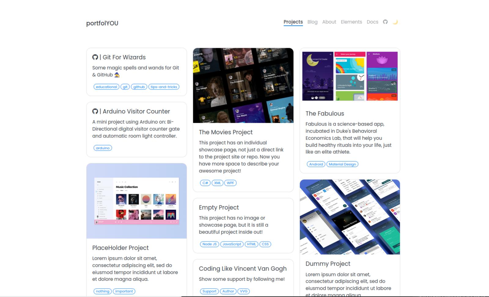 Screenshot portfolYOU