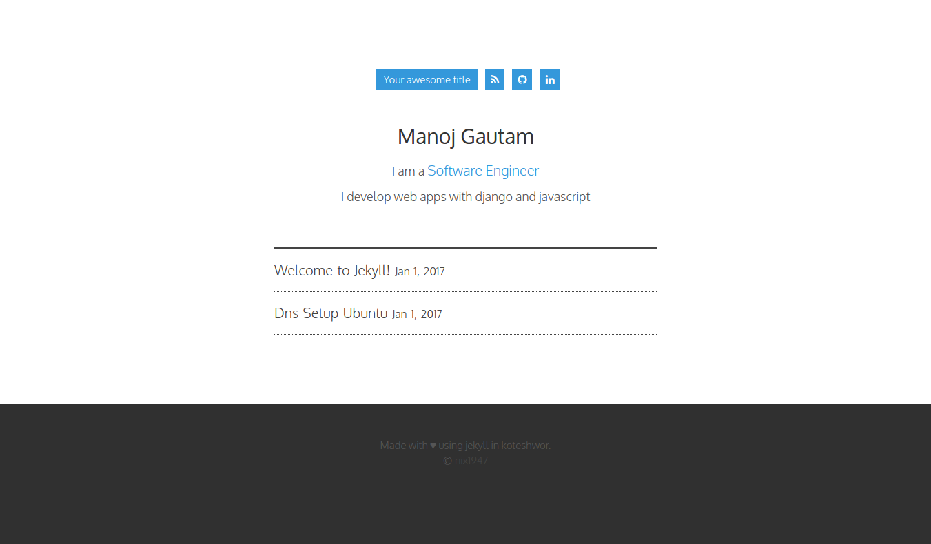 Screenshot Jekyll-hilmi