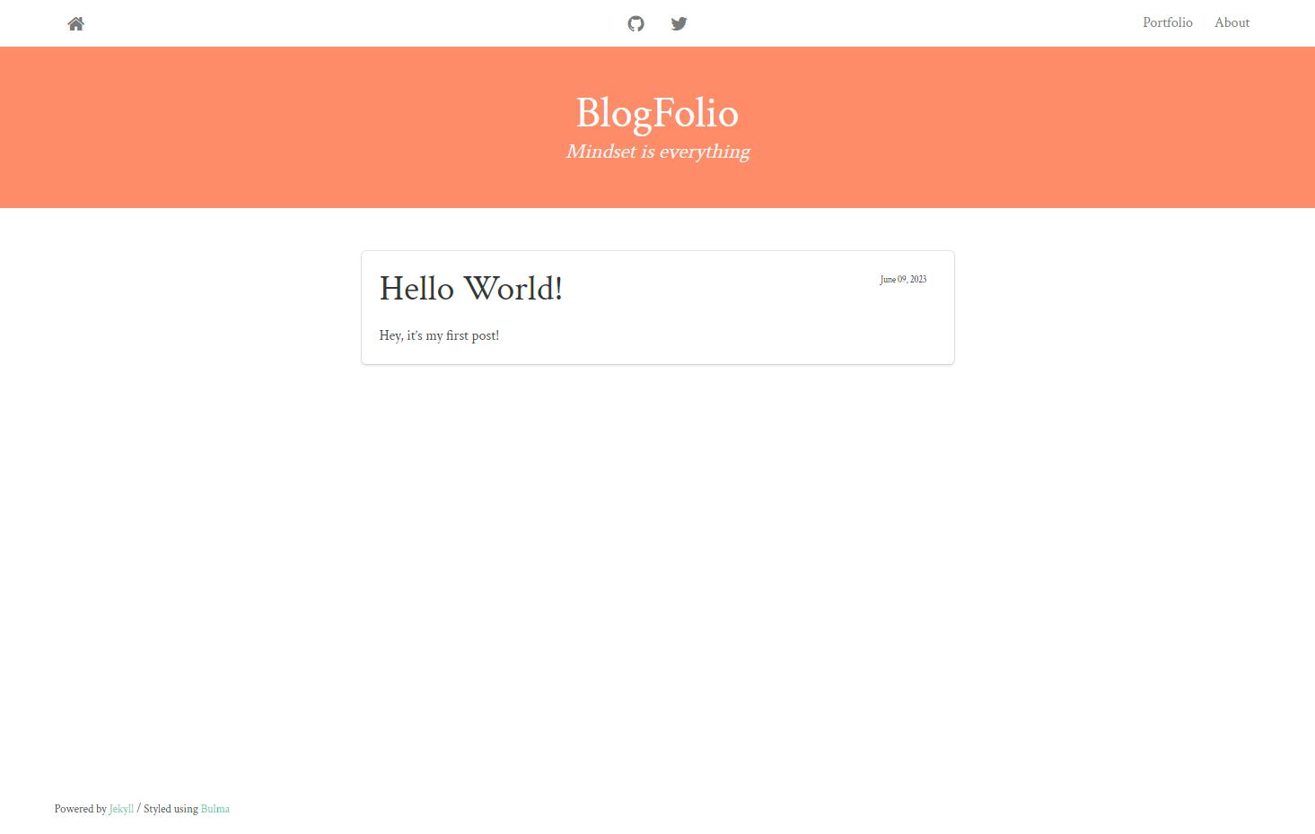 Screenshot Jekyll BlogFolio