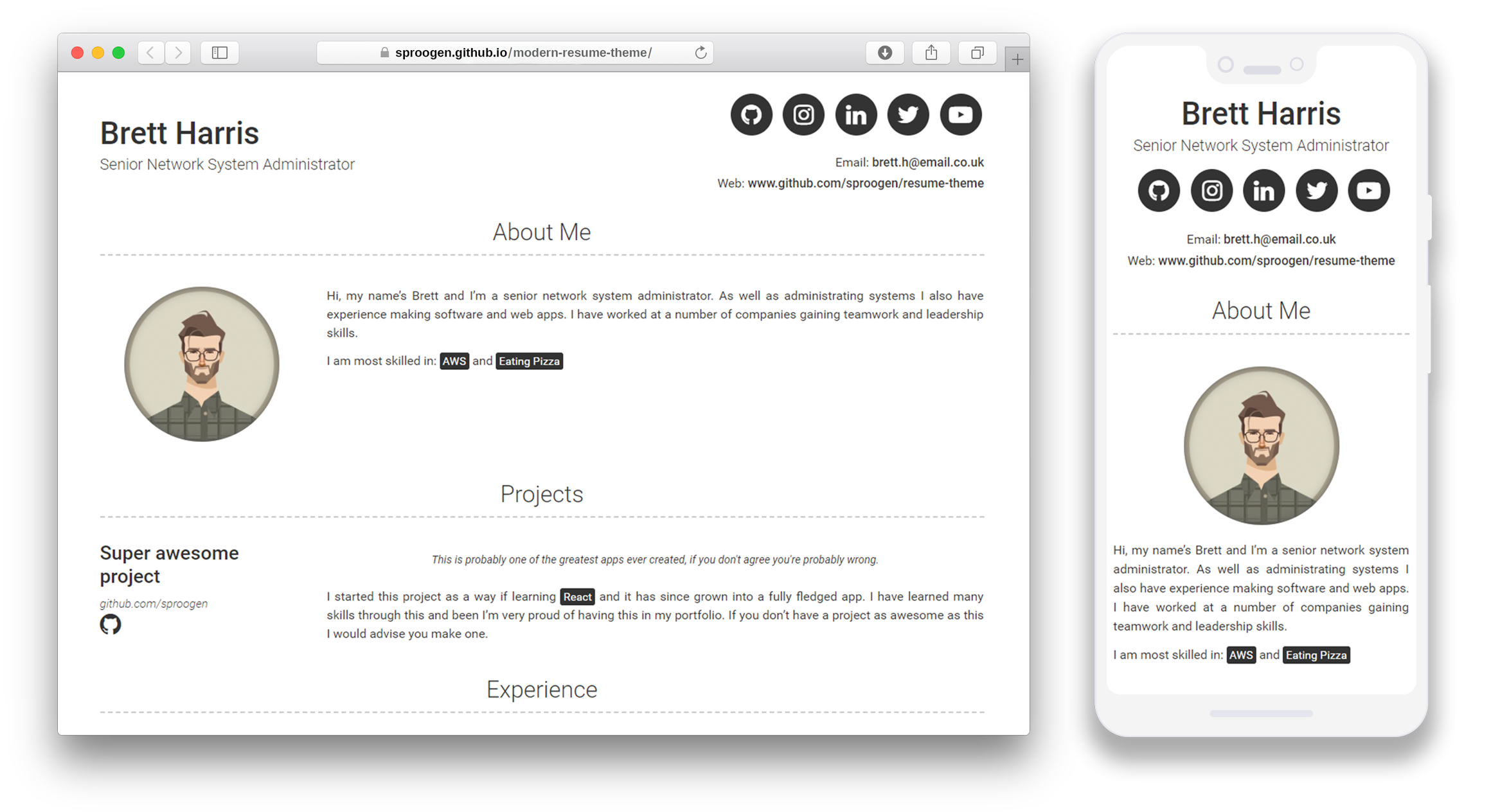 Screenshot Modern Resume