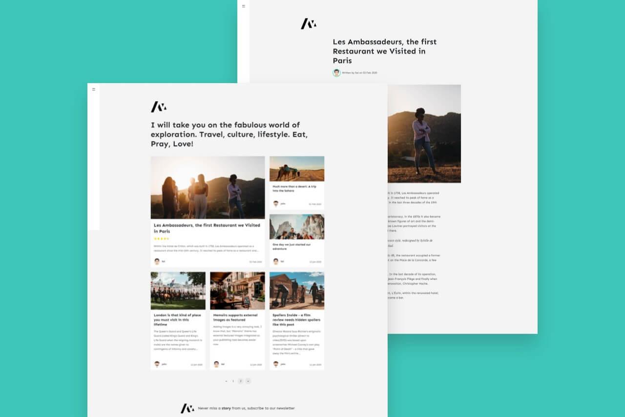 Screenshot Memoirs Jekyll