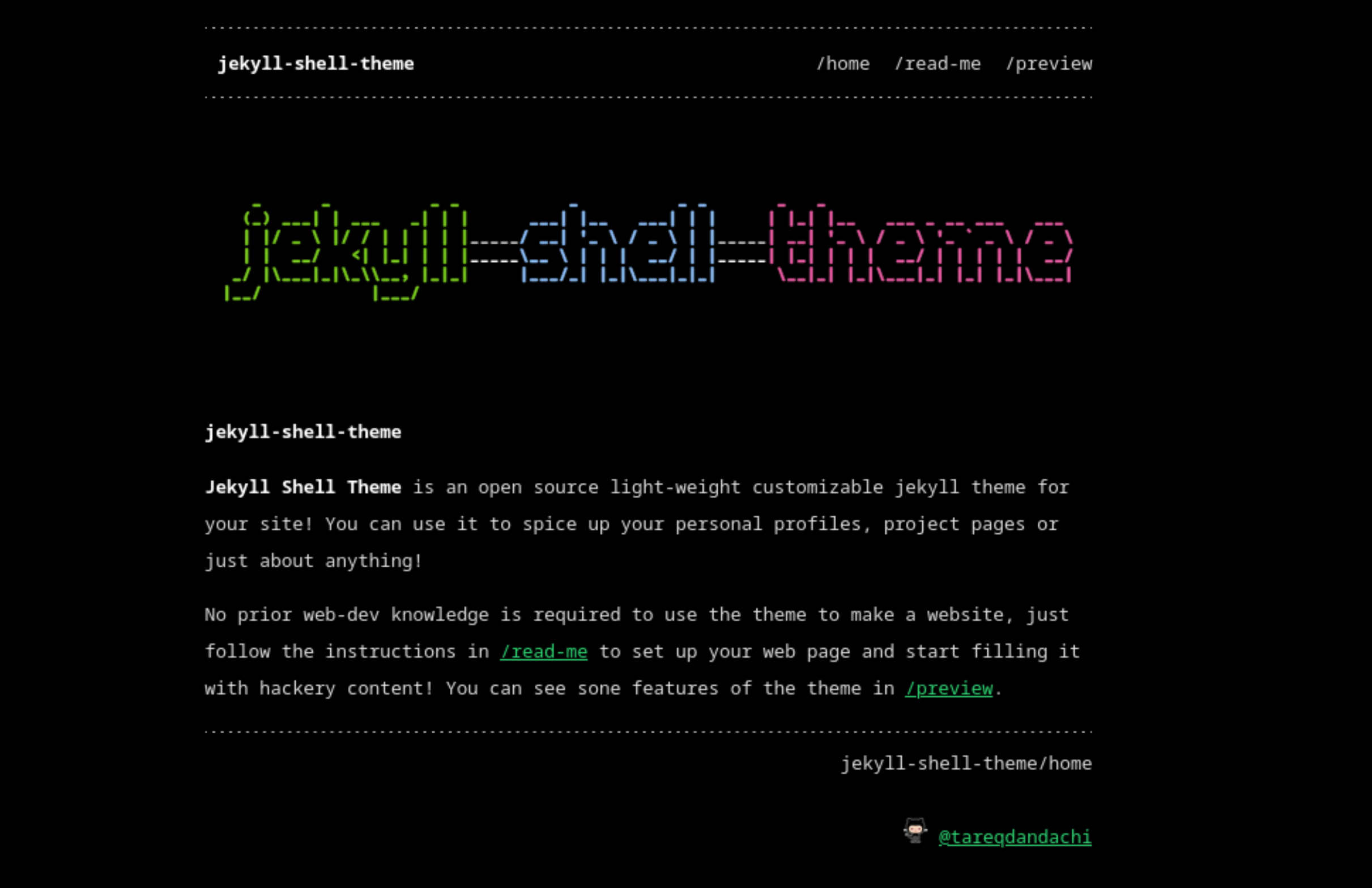 Screenshot Jekyll Shell