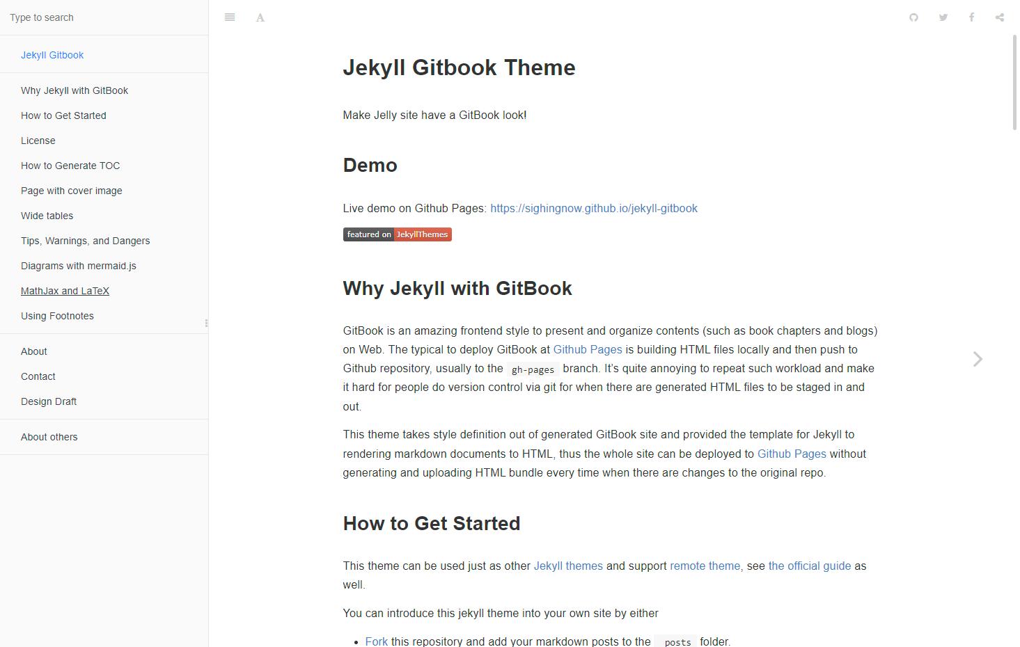 Screenshot Gitbook