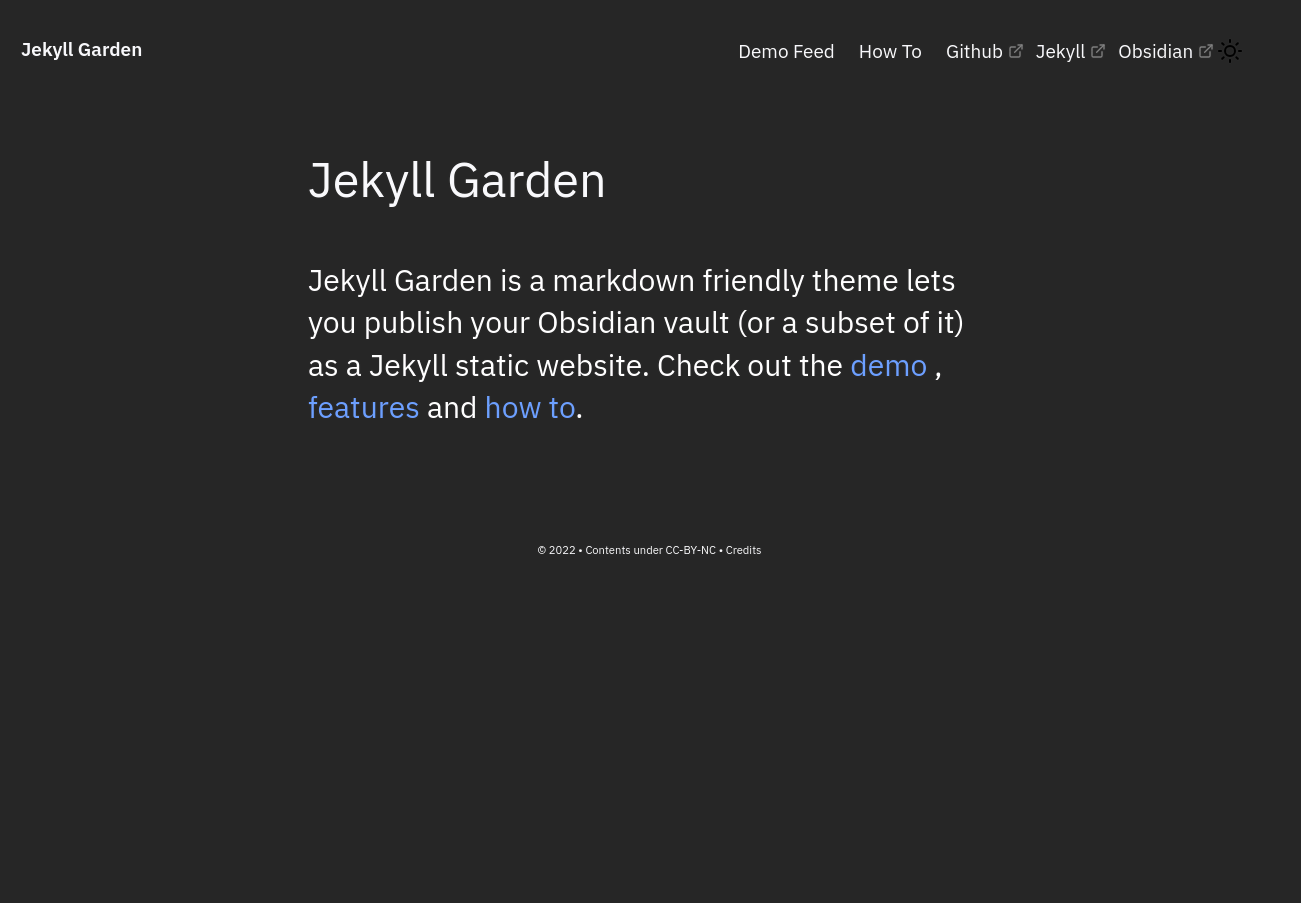 Screenshot Jekyll Garden