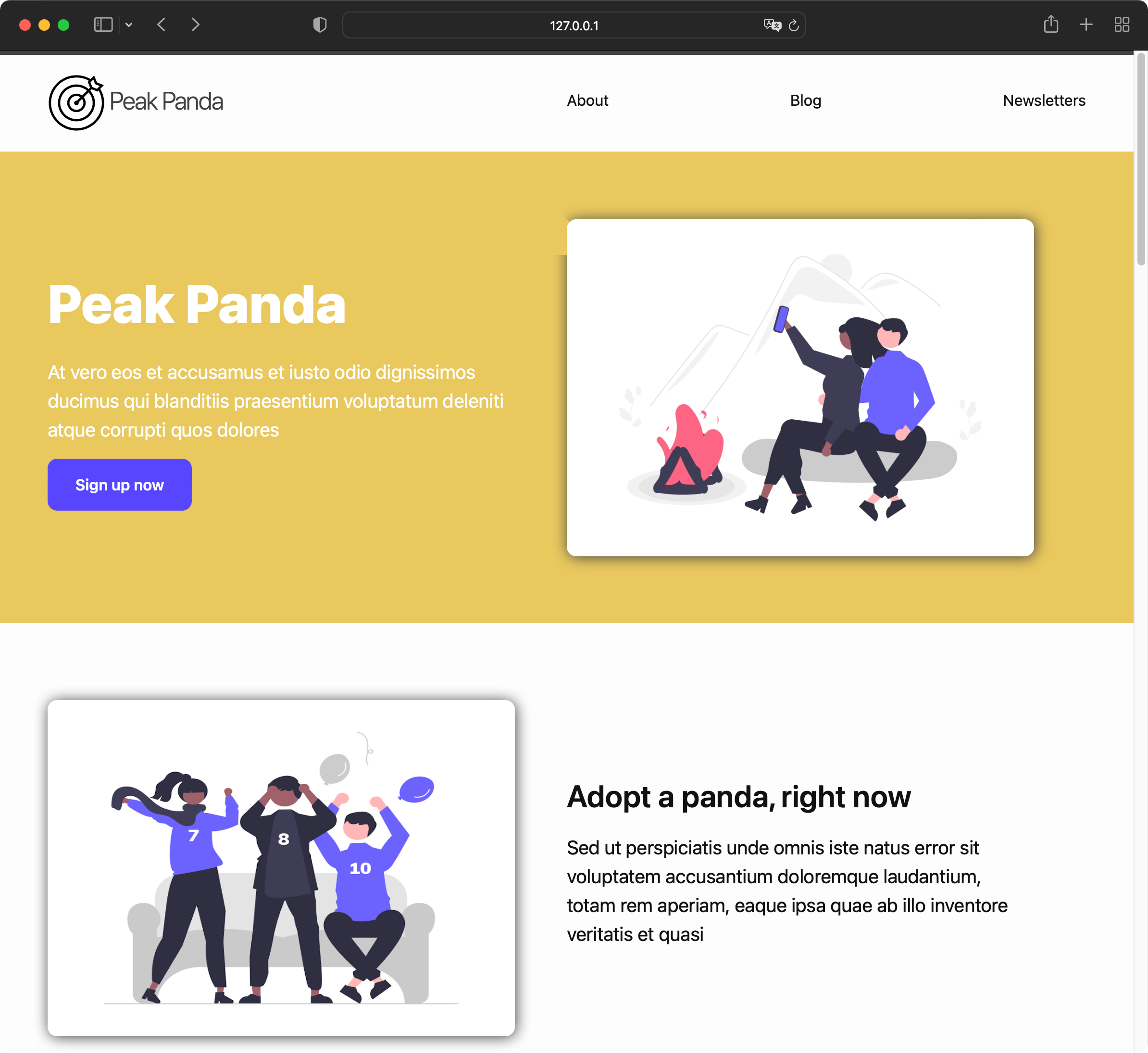 Peak Panda Landing Page Screenshot