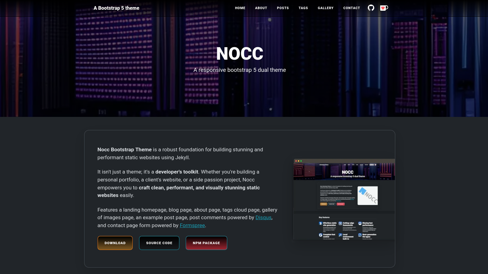 Screenshot NOCC Jekyll Bundle