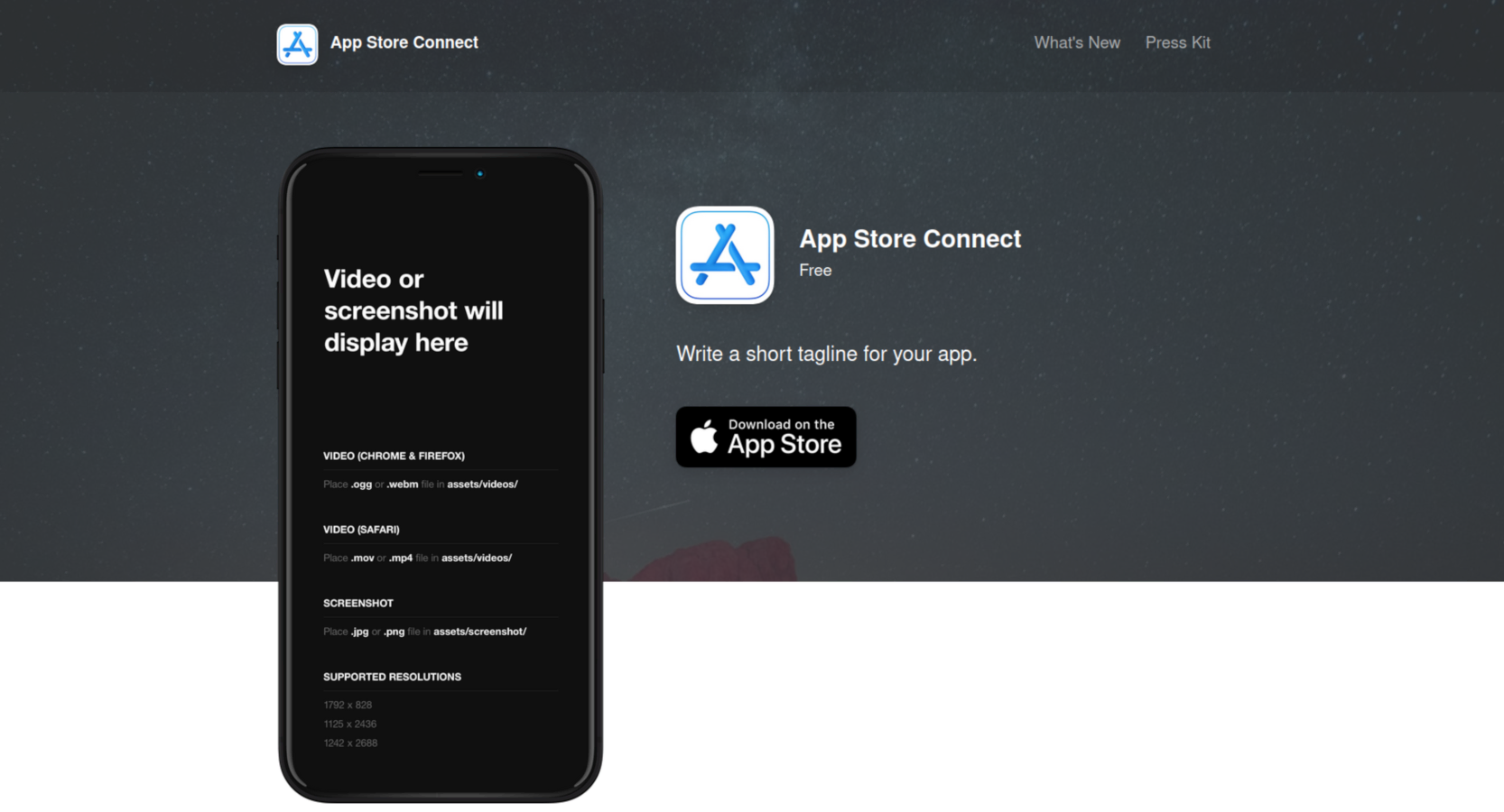 Screenshot Automatic App Landing Page