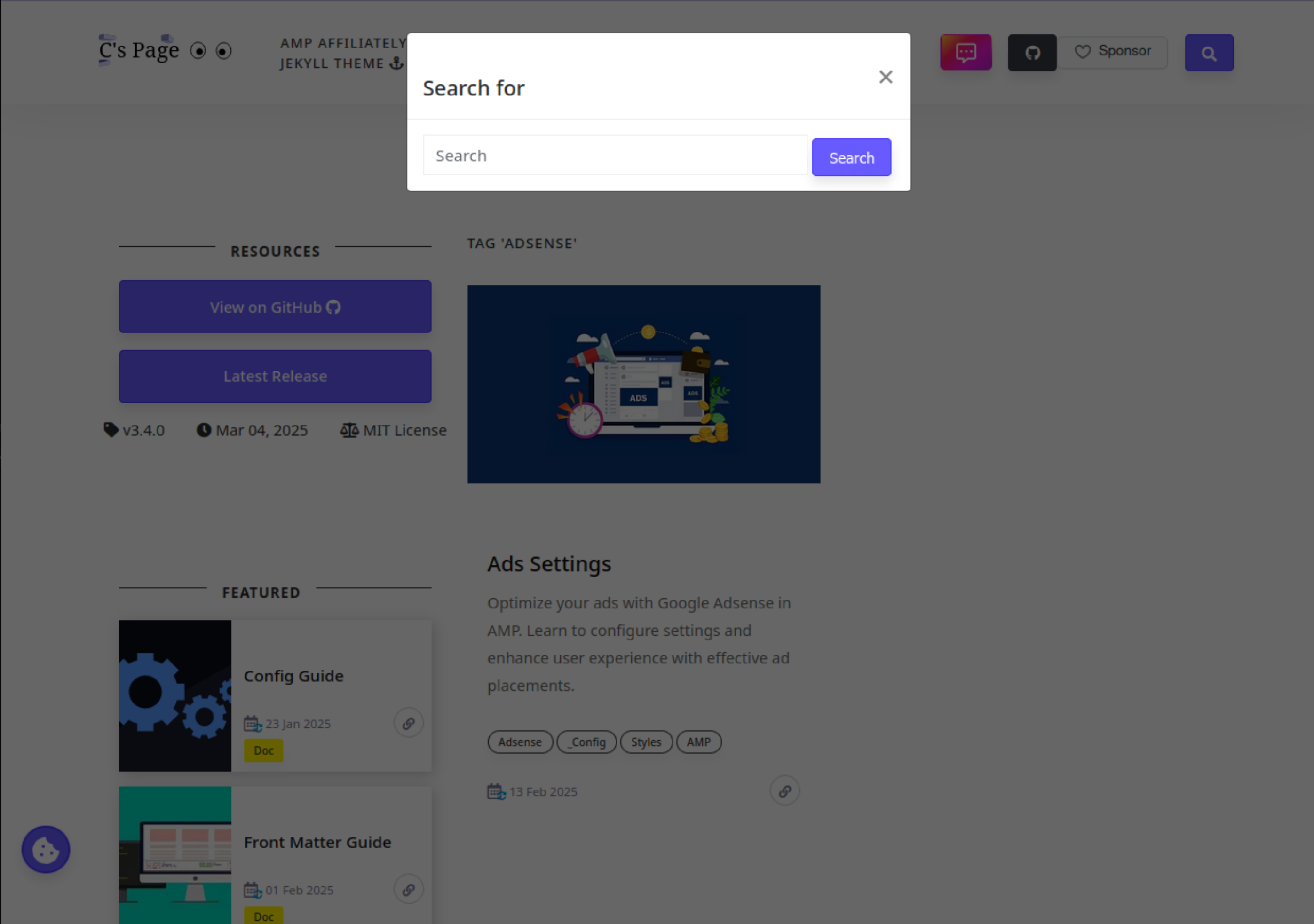 Screenshot AMP Affiliately