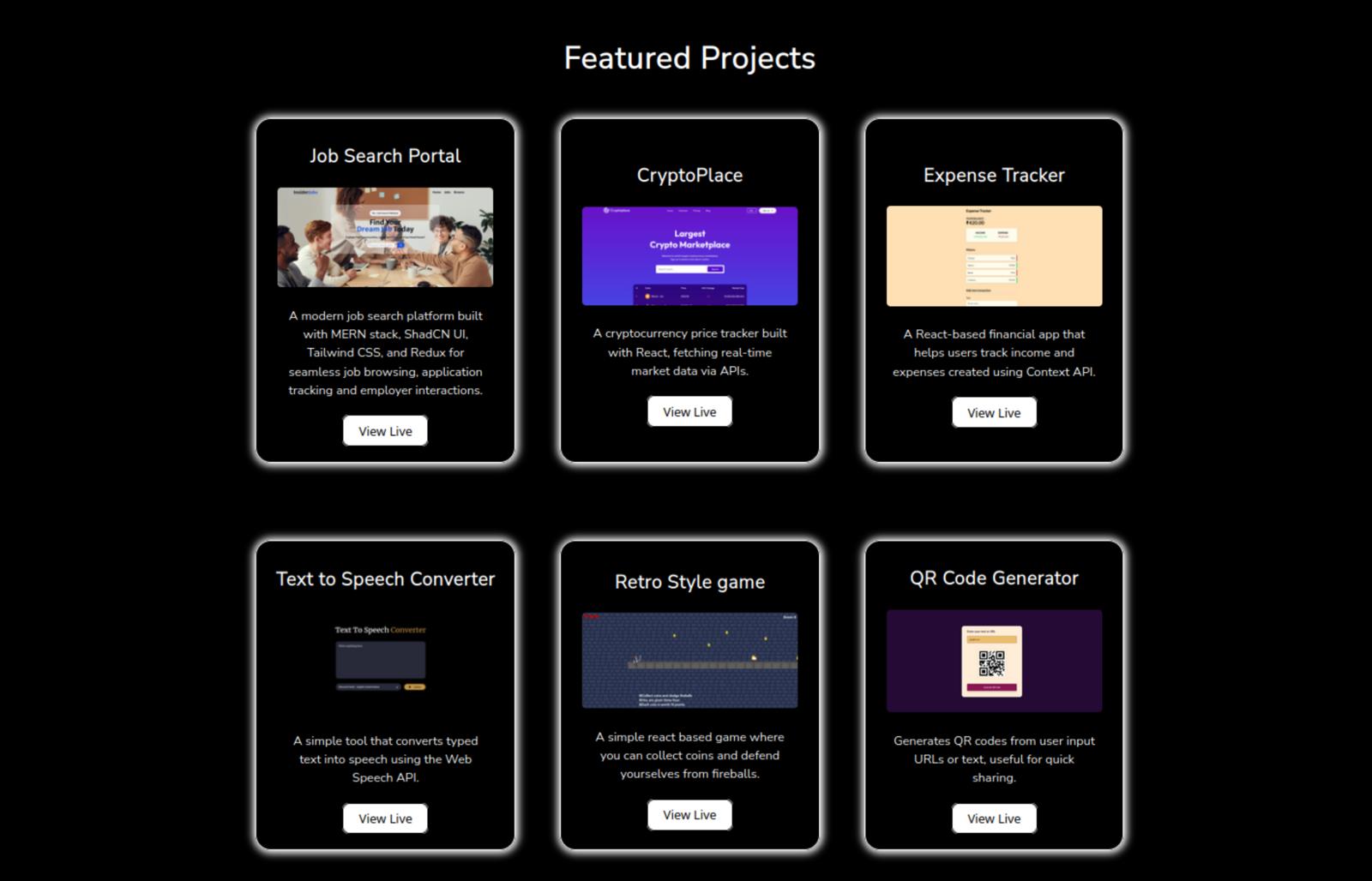 Screenshot Tanusha Portfolio