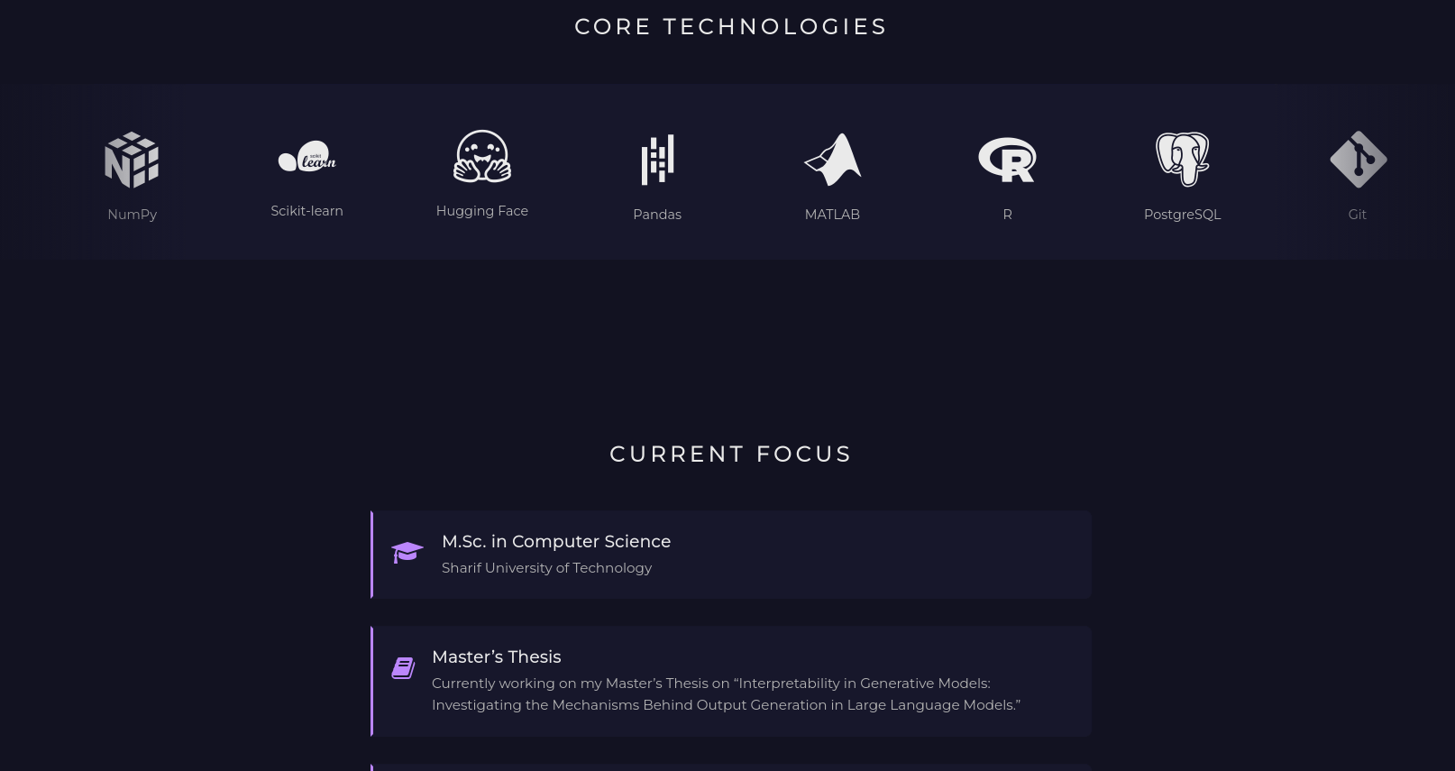 Screenshot MR Portfolio