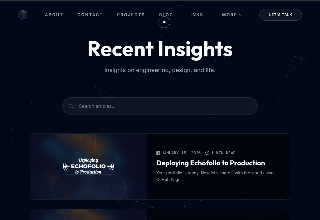 Screenshot EchoFolio