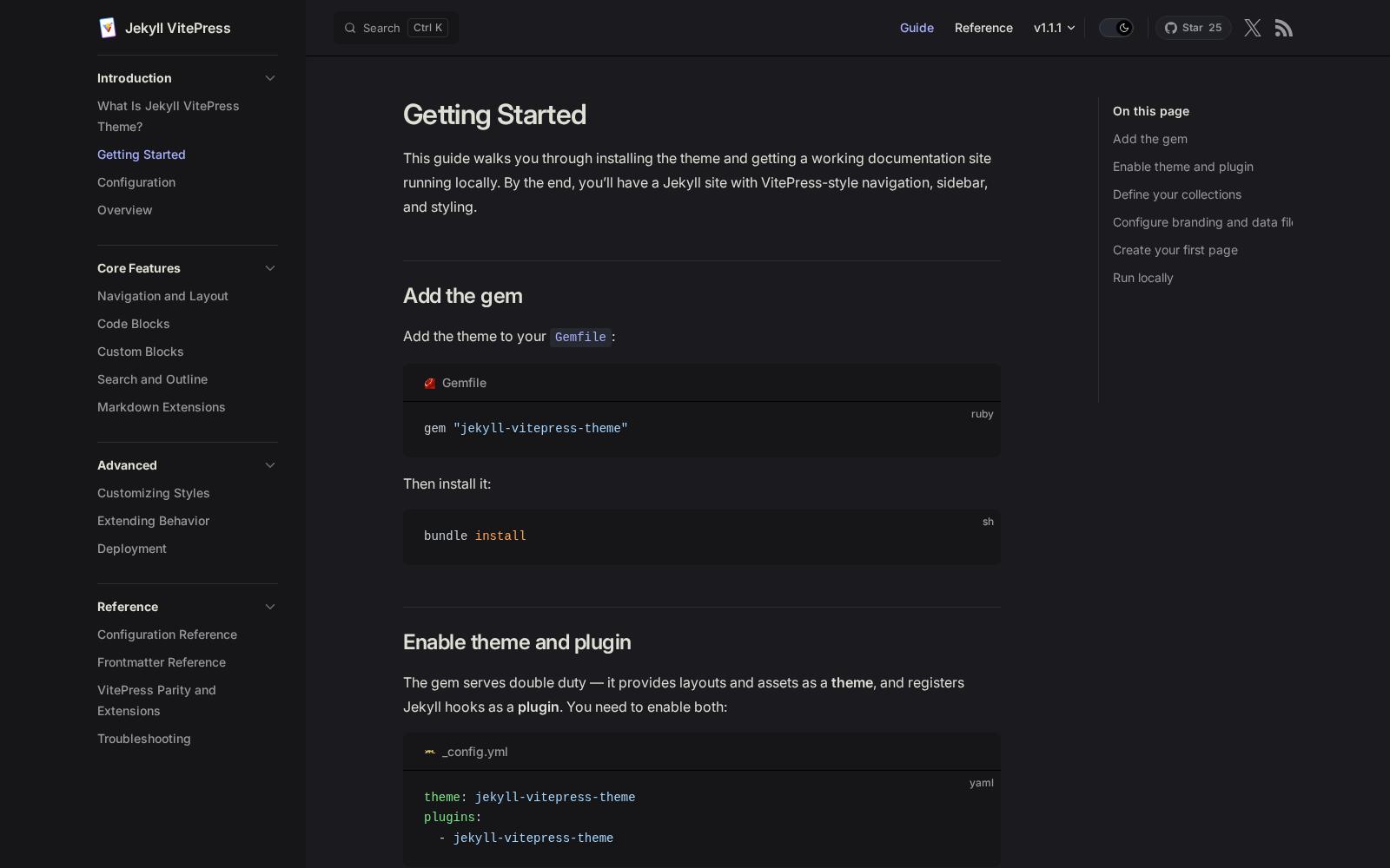 Screenshot VitePress