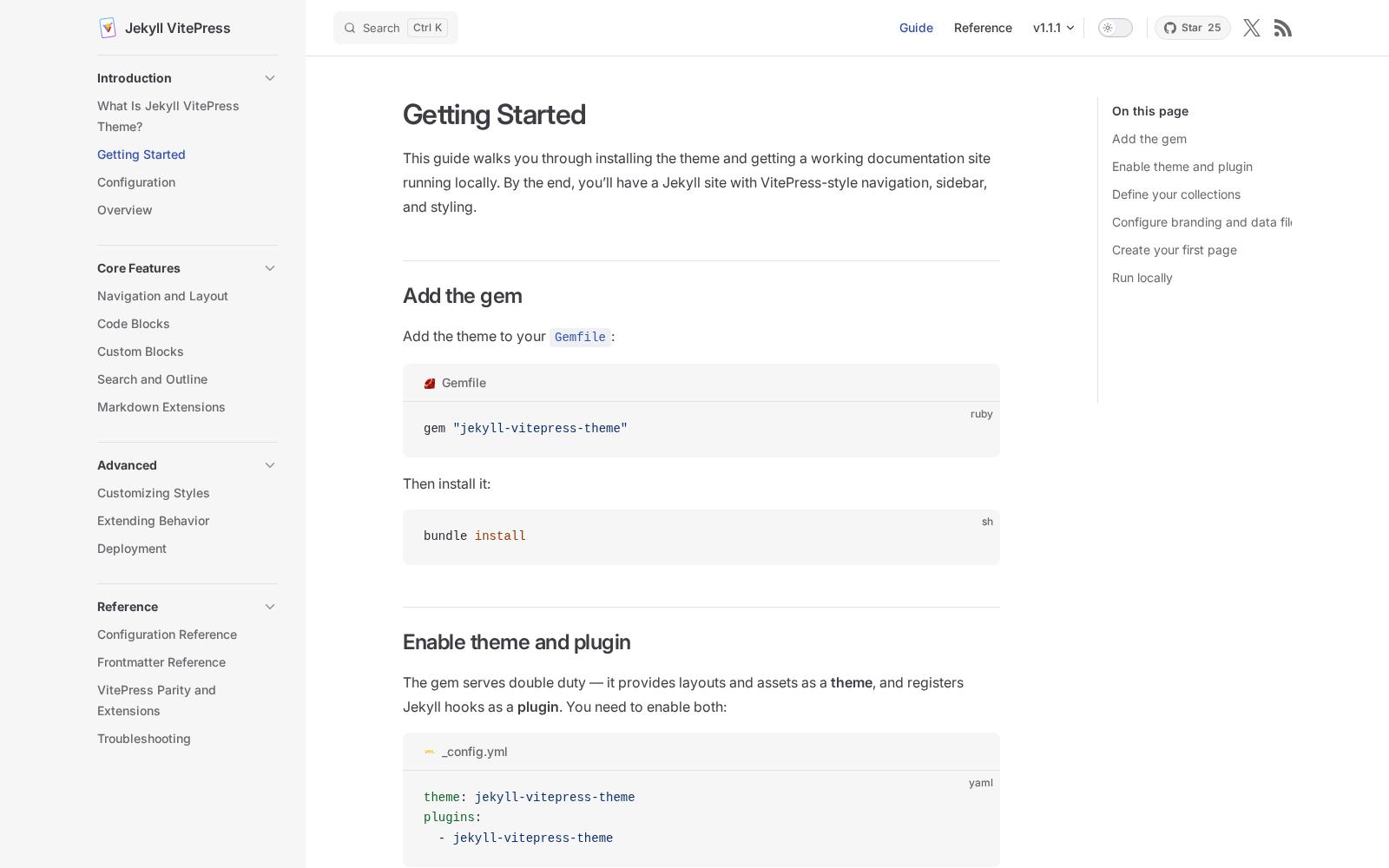 Screenshot VitePress